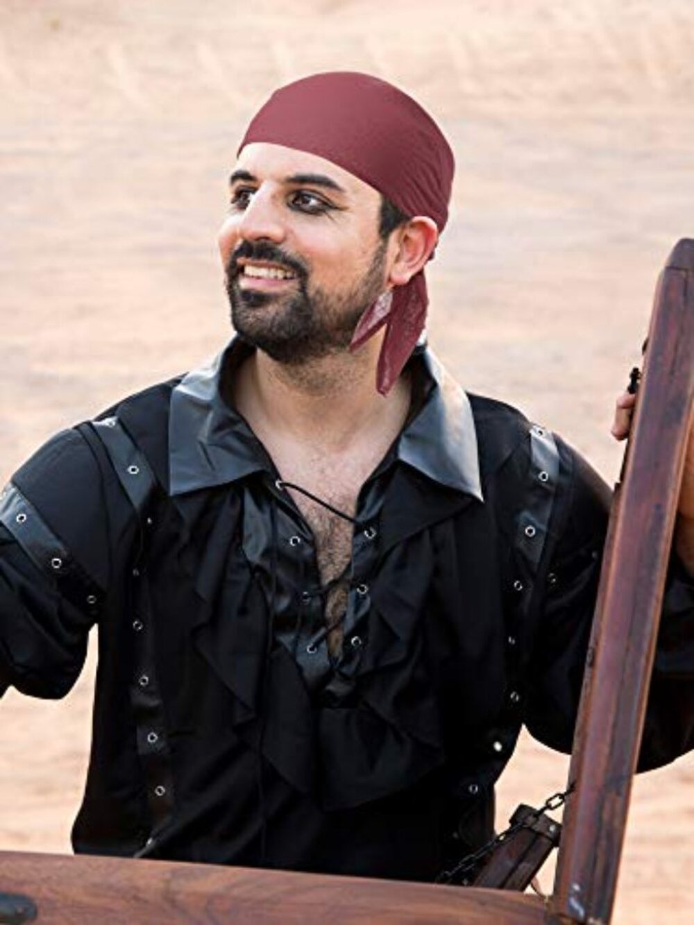 New - Halloween Pirate Costume Accessories Medieval Costume Bandana Headscarf - Picture 3 of 3